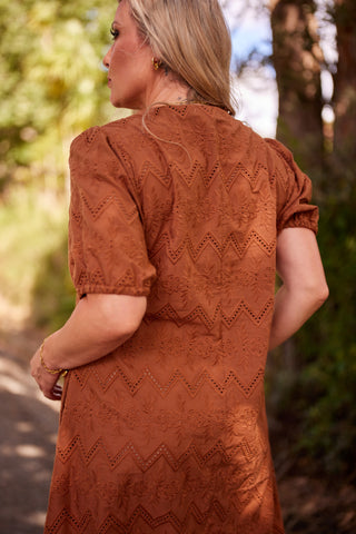 Belle Dress in Hazelnut embroidery — Libertine The Label