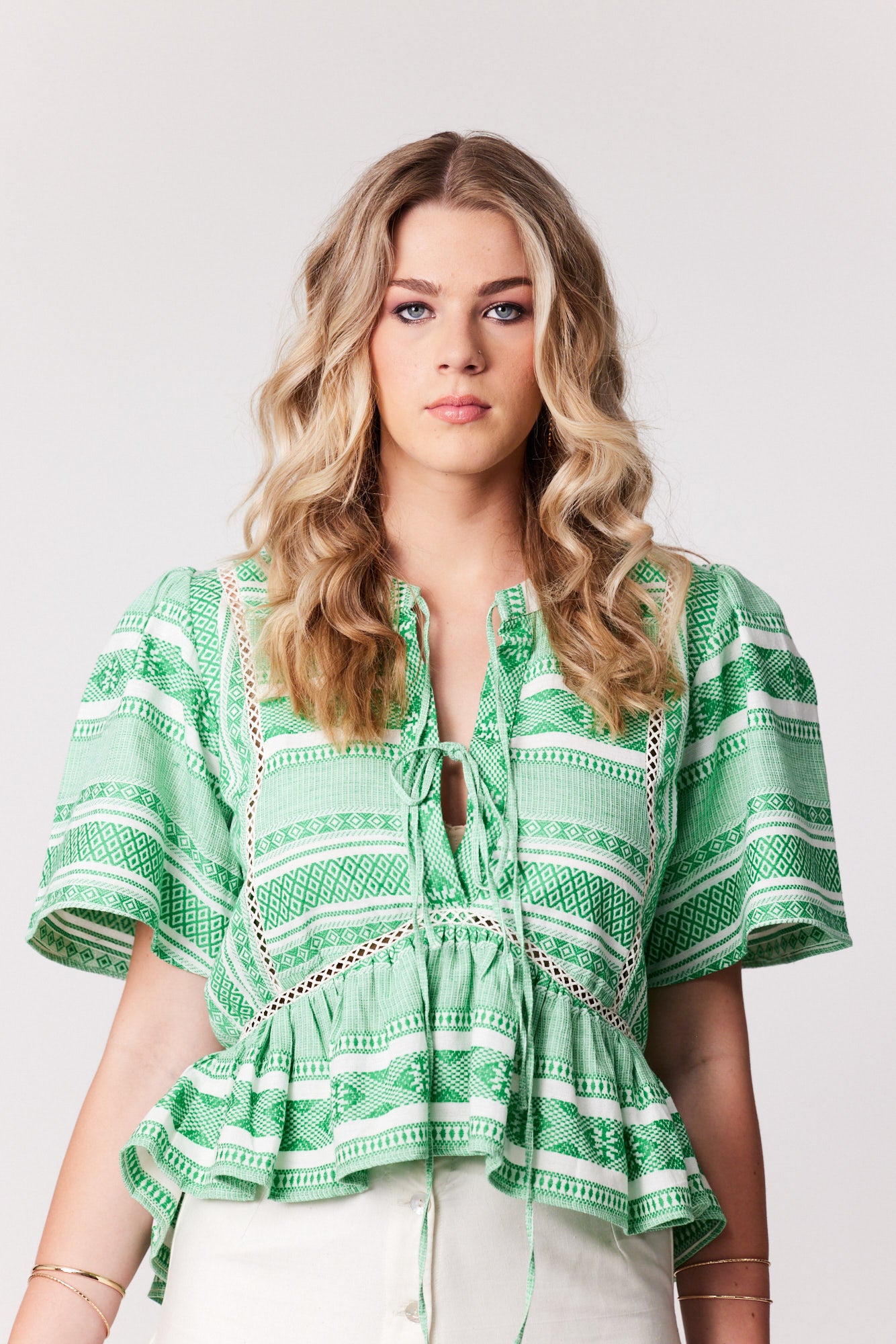 Soul Blouse - Emerald Hand-loomed Cotton