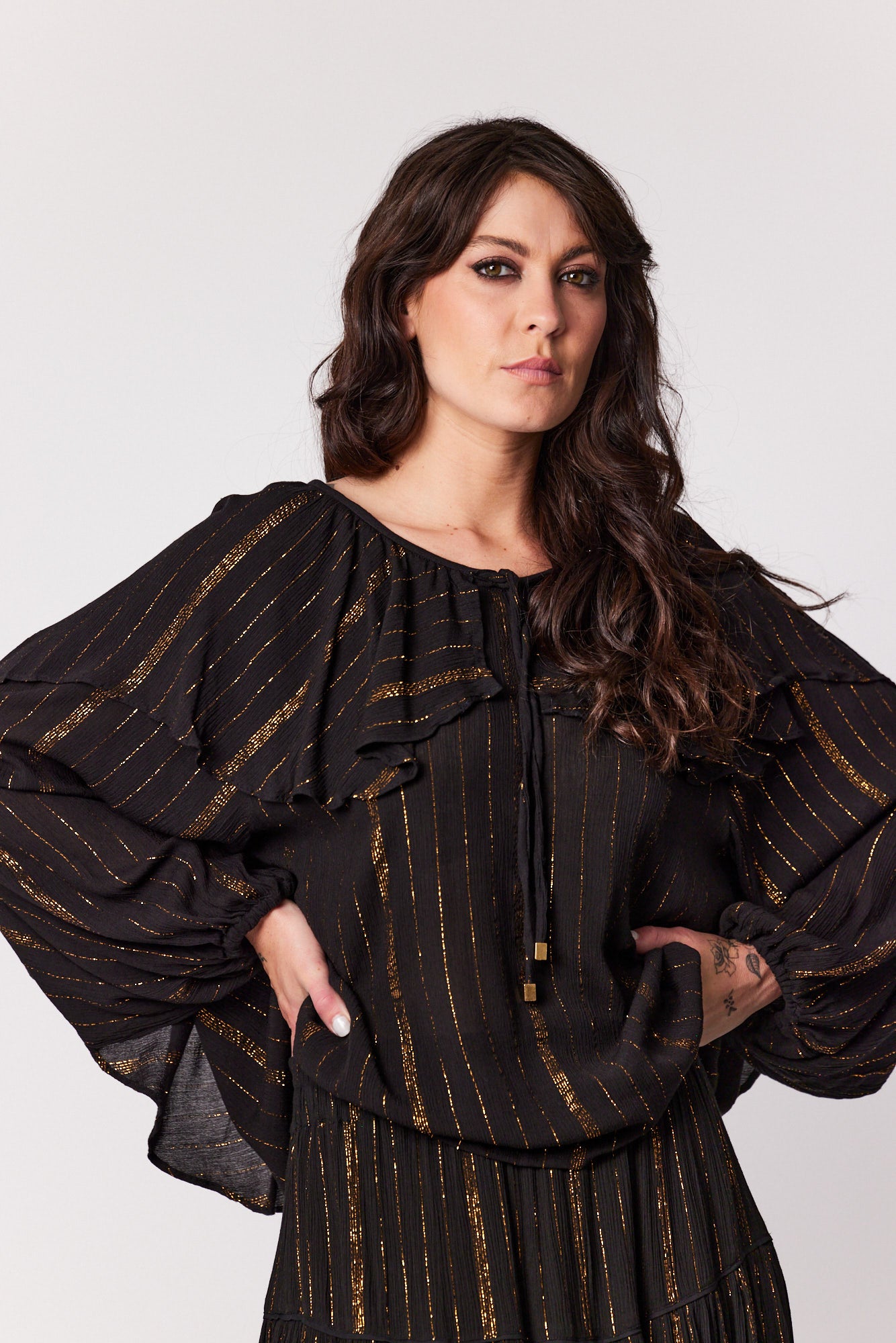 Dakota Blouse - Black Gold