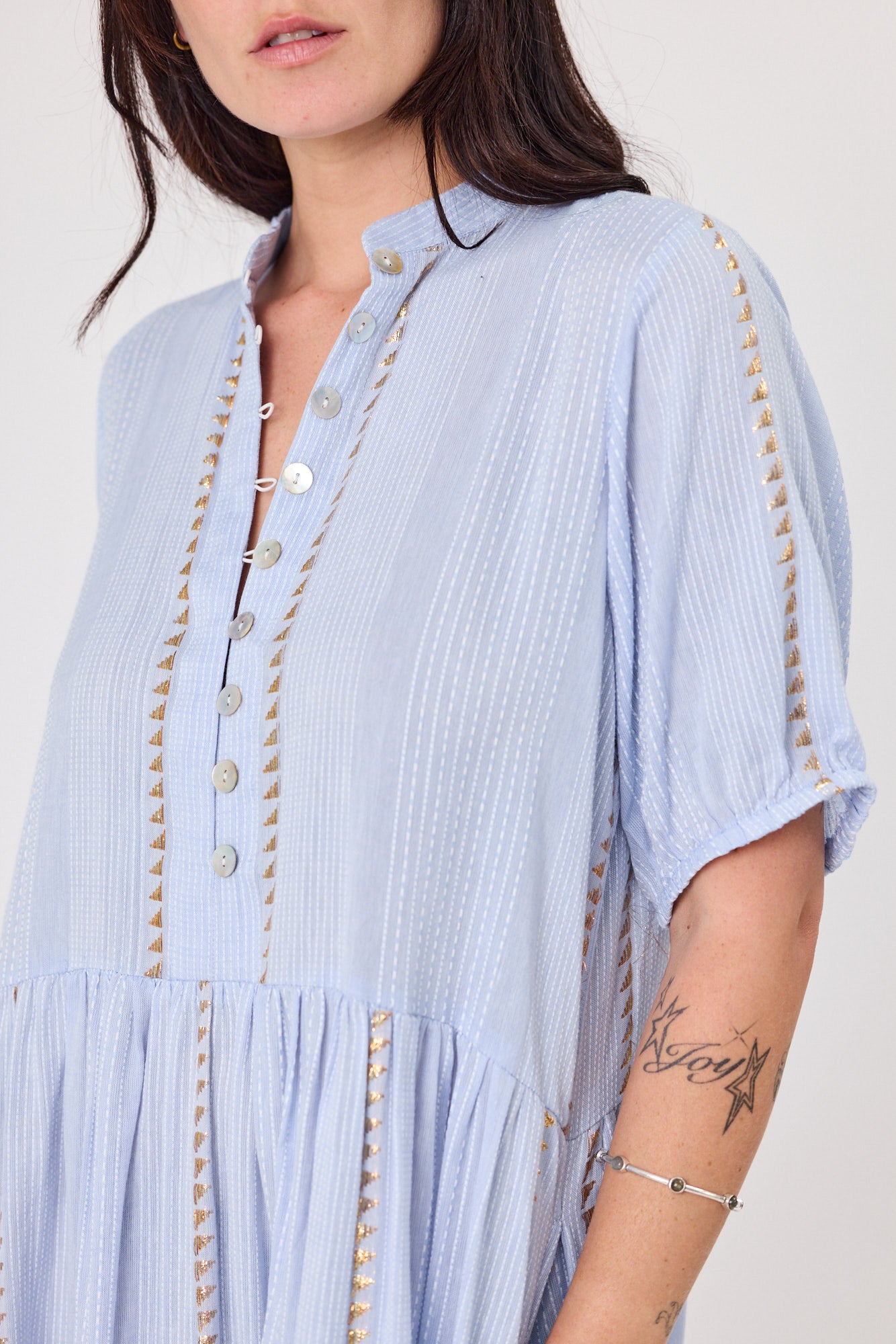 Moonlight Dress | Sun Woven stitch sky blue