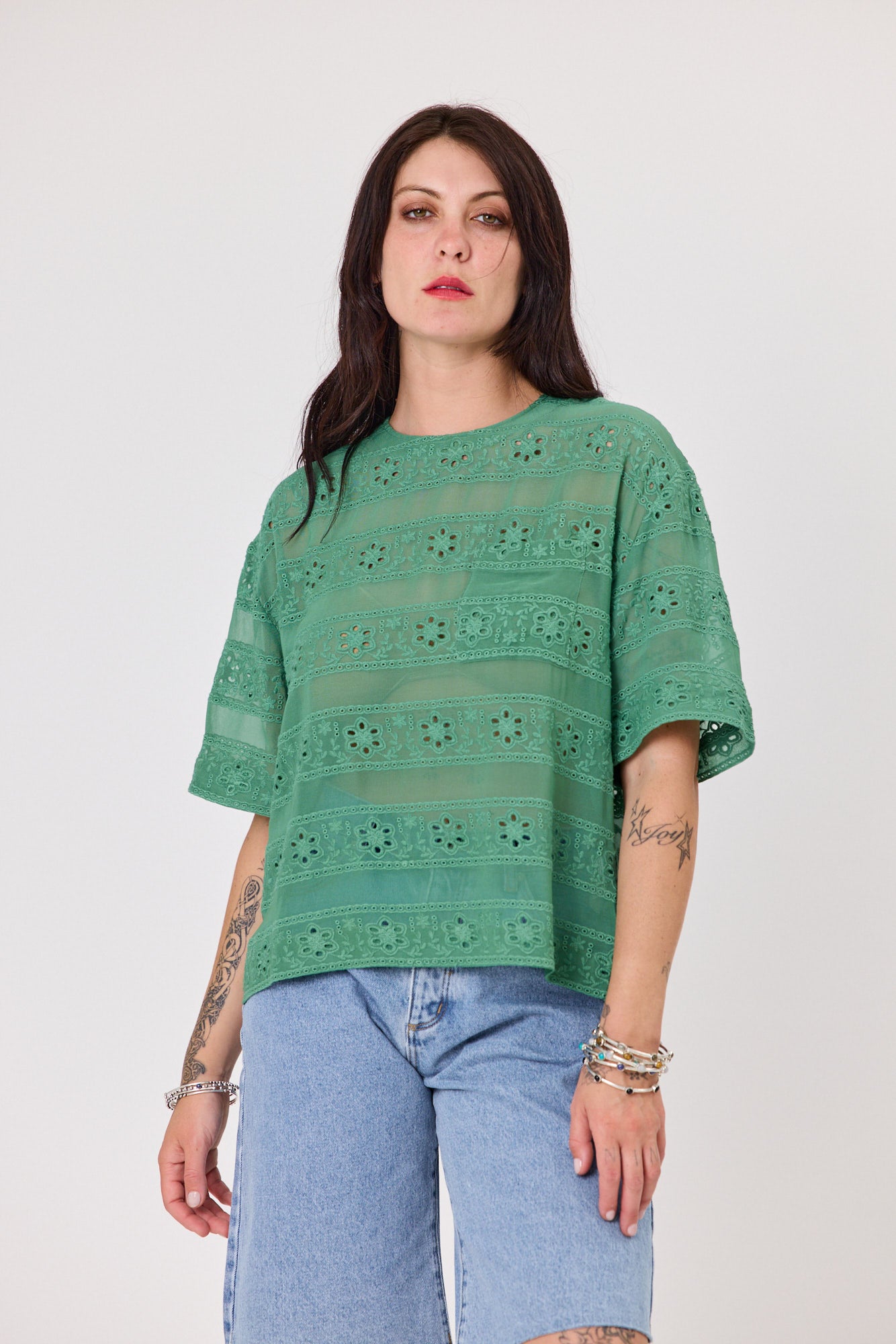 Kindred Blouse | Emerald embroidery