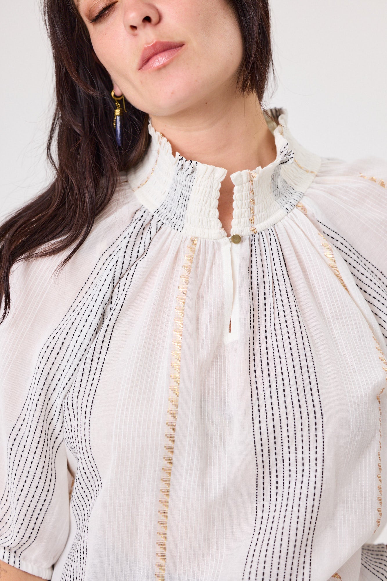 Dylan Blouse | Sun woven stitch | white