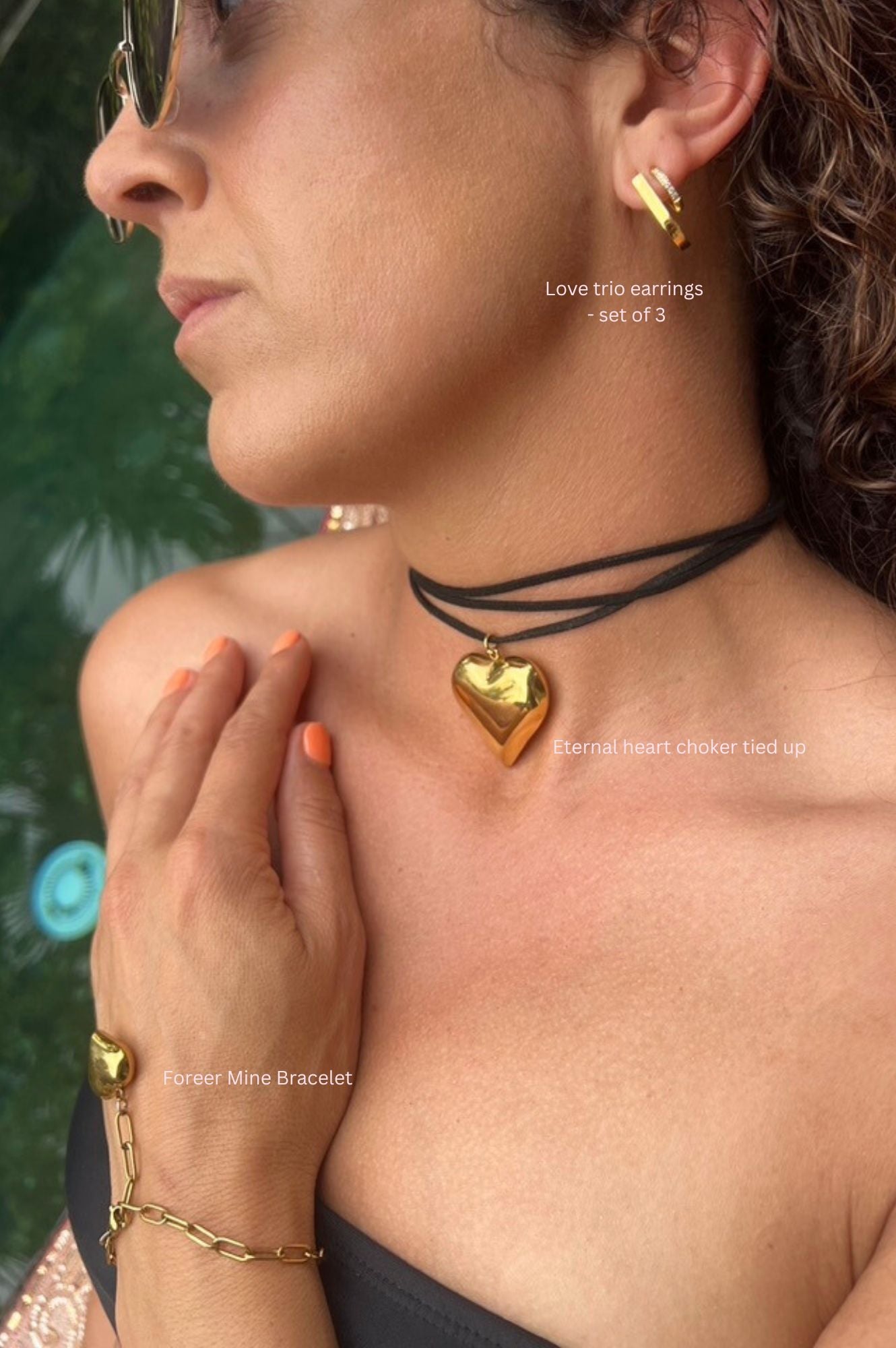Eternal Heart Choker - gold