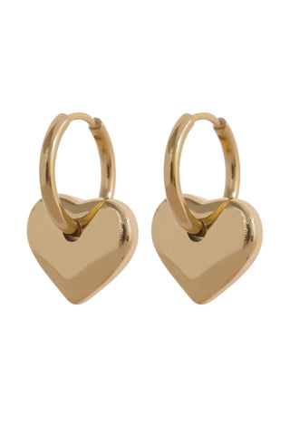Puffy Heart Earrings in gold