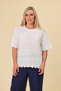 Luna Top | Coconut broderie
