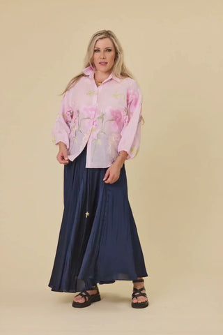 Video of the Sway Skirt in Indigo satin — Libertine The Label