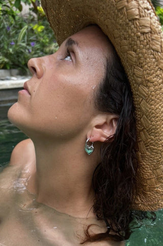 Puffy Heart Earrings side view