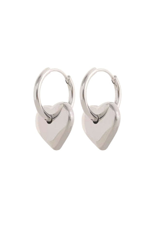 Puffy Heart Earrings in silver
