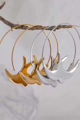 Swallow Hoops in gold and silver